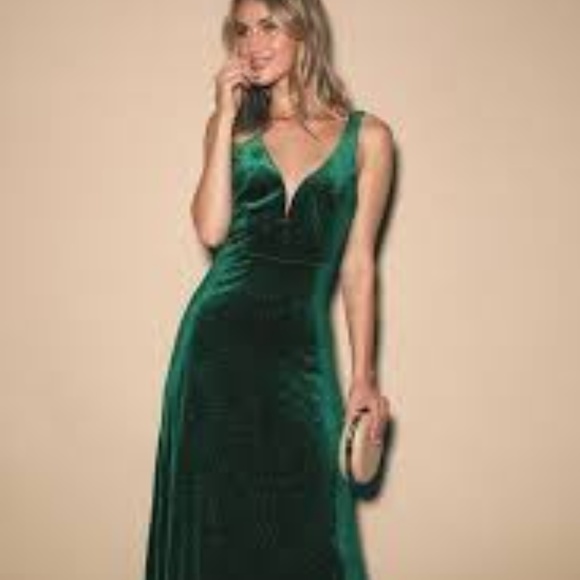 Lulus Dresses & Skirts - Lulu’s Star Gaze Emerald Velvet Mermaid Dress